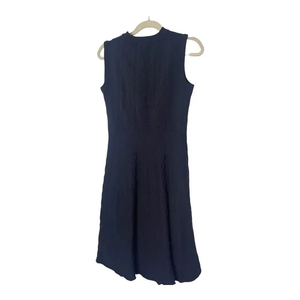 Tory Burch Palais Merino Wool Sweater Dress Cable Knit Party Cocktail Office XS